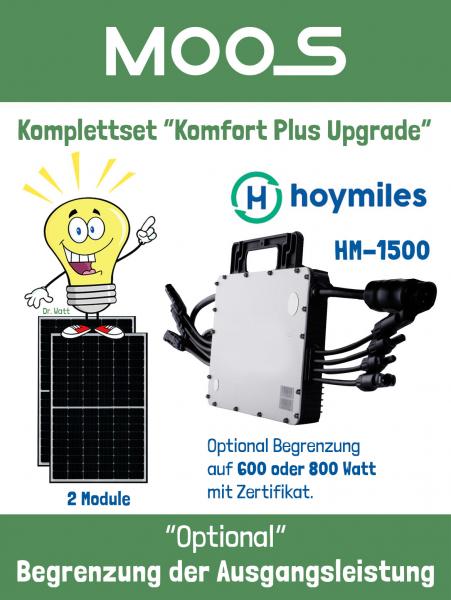 Mini PV Komplettset “Komfort Plus UPGRADE” inkl. Hoymiles HM-1500 und 2 x Modul 380W*